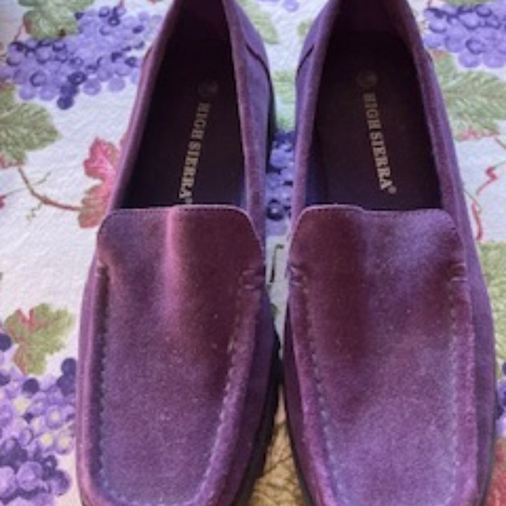 PURPLE SUEDE HIGH SIERRA LOAFERS